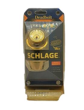 B162 Schlage 043156973934 Dead Bolt Door Lock 2 Sided Keyed V 4 605 Bright Brass Nos