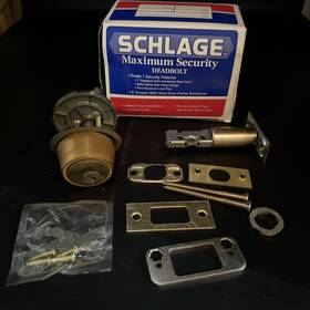 B362n Schlage 043156975037 Used Deadbolt 605 Bronze Door Lock