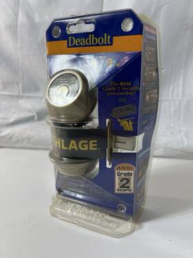 B262 Schlage 043156992133 Antique Brass Deadbolt - Keyed 2 Sides Nos V 4 609