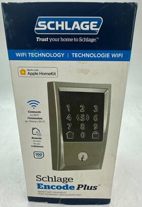 Schlage 061045194345 Encode Plus Electronic Smart Lock Wifi Deadbolt With Apple Home Key