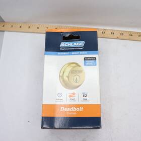 135468 Schlage Double Cylinder Deadbolt Bright Brass Zinc
