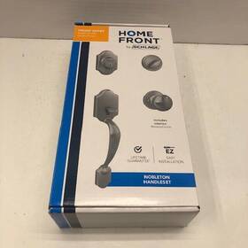 16-258 Schlage Nobleton Satin Nickel Front Door Deadbolt Keyed Entry Handle Set