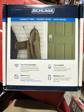 Schlage 194555131521 Encode Electronic Smart Wifi Accent Lever W Alarm Satin Nickel Camelot