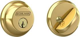 B60n505 Schlage 194555135420 Deadbolt Keyed 1 Side Bright Brass