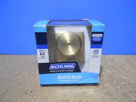 Schlage 194555137998 Bowery Privacy Bed And Bath Satin Brass F40 V Bwe 608 Collins Trim