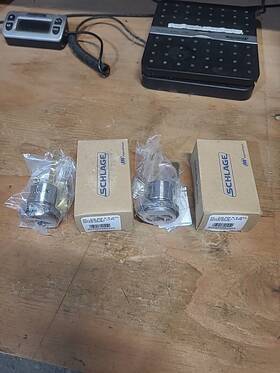 20-079 Schlage 2x 626 Cylinder Housing Without Core Pair