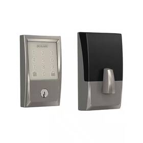 Schlage 313033998924 Century Satin Nickel Electronic Encode Smart Wifi Deadbolt With Alarm