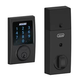 Schlage 313048589513 Century Matte Black Electronic Connect Smart Deadbolt With Alarm - Z-wave Plus E