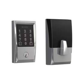 Schlage 313091627644 Century Bright Chrome Electronic Encode Smart Wifi Deadbolt With Alarm