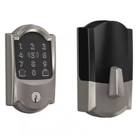 Schlage 313096116174 Camelot Satin Nickel Electronic Encode Plus Smart Wifi Deadbolt With Alarm