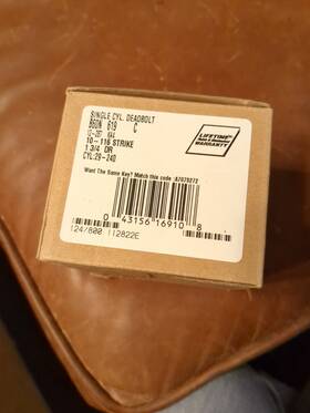B60n Schlage 619c Single Cylinder Satin Nickel Deadbolt