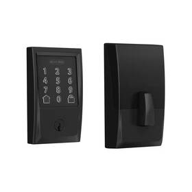 Schlage 705353061981 Century Matte Black Electronic Encode Smart Wifi Deadbolt With Alarm