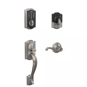 Schlage 705353856556 Camelot Satin Nickel Electronic Touch Keyless Deadbolt With Thumbturn And Entry