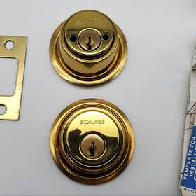 B162n6-605 Schlage Double Cylinder Deadbolt Polished Brass 2-3/4 Inch Backset B162n6 E Keyway