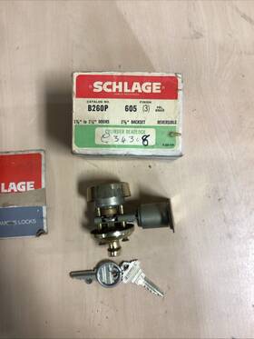 B260605 Schlage Deadlock B260p 605 Polished Brass Single Cylinder Deadbolt 2 Keys