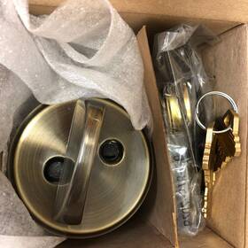 B60609 Schlage B-series Antique Brass Single Cylinder Deadbolt
