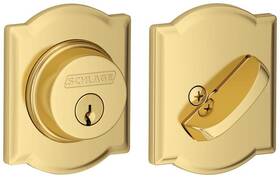 B60cam505 Schlage B60n-cam Single Cylinder Keyed Entry Grade 1 Deadbolt - Brass