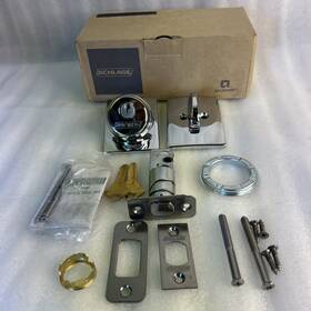 B60cen625 Schlage Single Cyl. Deadbolt Decorative Century Rose Polished Chrome