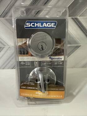 B60csv626 Schlage Light Commercial Single Cylinder Deadbolt Satin Chrome B60n Csv 626 New