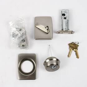 B60gee619 Schlage Greene Single Cylinder Deadbolt C Keyway Satin Nickel Finish