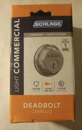 B60ncs Schlage - G 626 Satin Chrome Deadbolt New Open Box