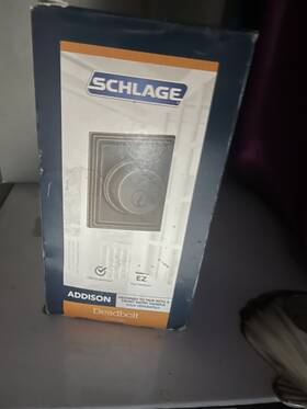 B60ngadd716 Schlage Exterior Square Single Cylinder Deadbolt - Aged Bronze Addison