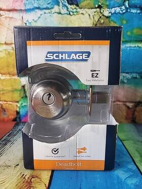 B62n-v619 Schlage Double Cylinder Deadbolt Satin Nickel Keyed Both Sides A3107800