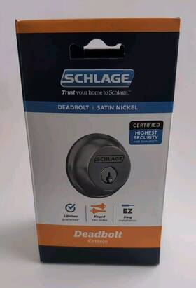 B62ng619 Schlage Double Cylinder Deadbolt Satin Nickel Keyed Open Box