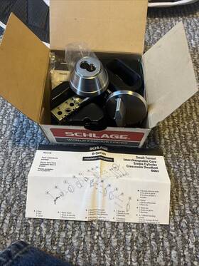 B663j Schlage B663 Small Interchangeable Single Cylinder Deadbolt Lock Classroom New