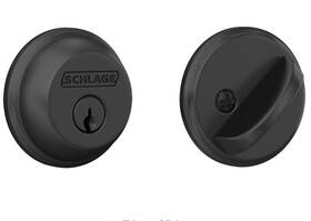 B80622 Schlage B60 N 622 Deadbolt Keyed 1 Side Highest Residential Security Matte Black