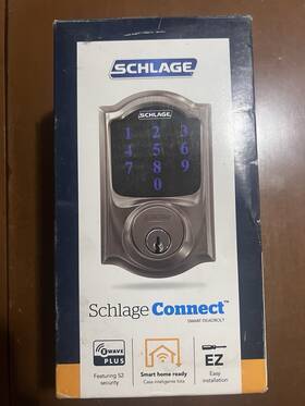 Be469nxvcam716 Schlage Connect Camelot Smart Deadbolt Satin Nickel Open Box