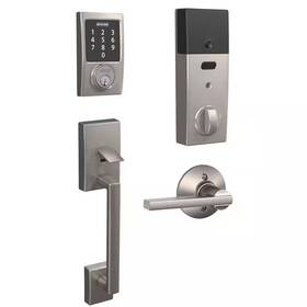 Be469zpvcen619 Schlage Century Satin Nickel Connect Z-wave Smart Lock With Latitude Lever Handle