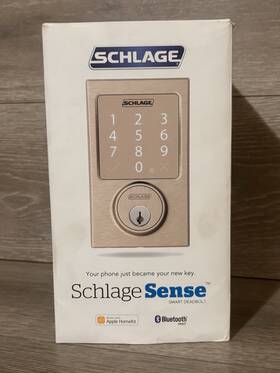 Be479aacen619 Schlage Century Satin Nickel Sense Smart Door Lock - Open Box
