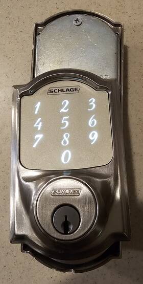 Be479cam619 Schlage Sense Camelot Trim Smart Deadbolt Satin Nickel For Parts Not Working