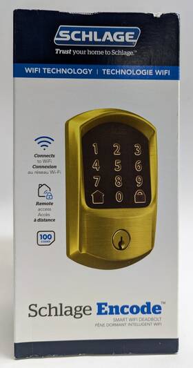 Be489wbgrw608 Schlage Encode Smart Deadbolt With Greenwich Trim In Satin Brass