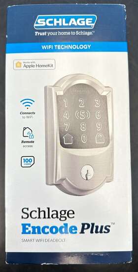 Be499 Schlage Encode Plus Smart Wifi Deadbolt Wb Cam 619 Satin Nickel Brand New