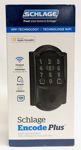 Be499wbcam622 Schlage Encode Plus Smart Wifi Deadbolt With Camelot Trim - Matte Black
