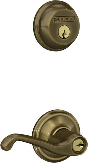 Fb50vfla609 Schlage Fb50 V Fla 609 Single Cylinder Deadbolt And Keyed Entry Flair Lever Ant