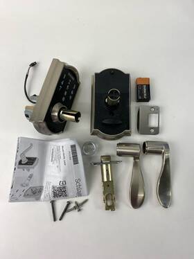 Fe695cam619acc Schlage Touch Camelot Lock With Accent Lever Satin Nickel Fe695 Cam 619 Acc