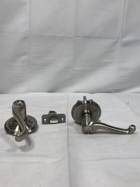 Fla619 Schlage F10 Fla 619 Flair Door Lever Hall And Closet Passage Lock Satin Nickel