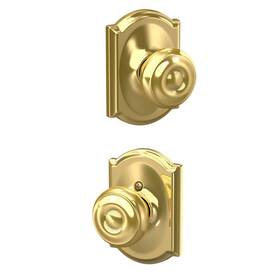 Hb1c3 Schlage Georgian Passage Knob Bright Brass F10 Geo 605 Cam - Some Scratches