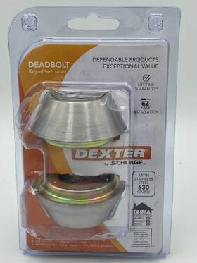 Jd60v630 Schlage Dexter By Single-cylinder Deadbolt Satin Stainless