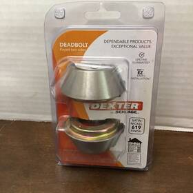 Jd62v619 Schlage Dexter Double Cylinder Deadbolt Satin Nickel