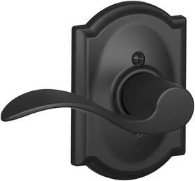 K1d3d Schlage Accent Lever Camelot Trim Non-turning Lock In Matte Black Left Handed