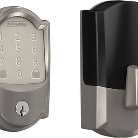 Schlage Lock Company 043156039111 Encode Smart Wi-fi Deadbolt With Camelot Trim In Satin Nickel
