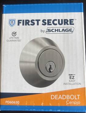 Pd60630 Schlage First Secure By Deadbolt Silver