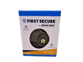 Pd60716 Schlage First Secure Bronze Deadbolt Single Cylinder Keyed Lock New