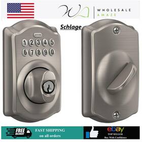 Pmez3589115 Schlage Be365 Camelot Keypad Deadbolt Electronic Keyless Entry Satin Nickel