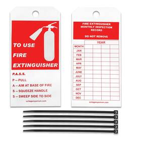 Scitag Emporium 609851209619 4 Year Monthly Fire Extinguisher Inspection Record Tags 40 With Zip T