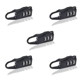 Padlocks-cmbn-lg-bk-5p Sdtc Tech 770264784892 5 Pcs Combination Luggage Lock Password Security Padlock Zinc Black